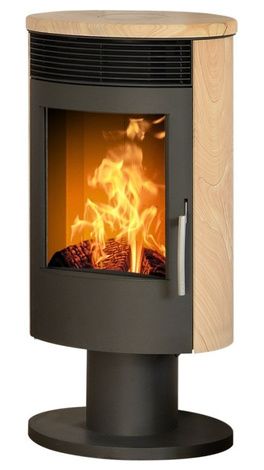 Печь-камин ABX Tartu 5 поворотный, черная сталь, бразильский песч.с верх. плитой в Астрахани